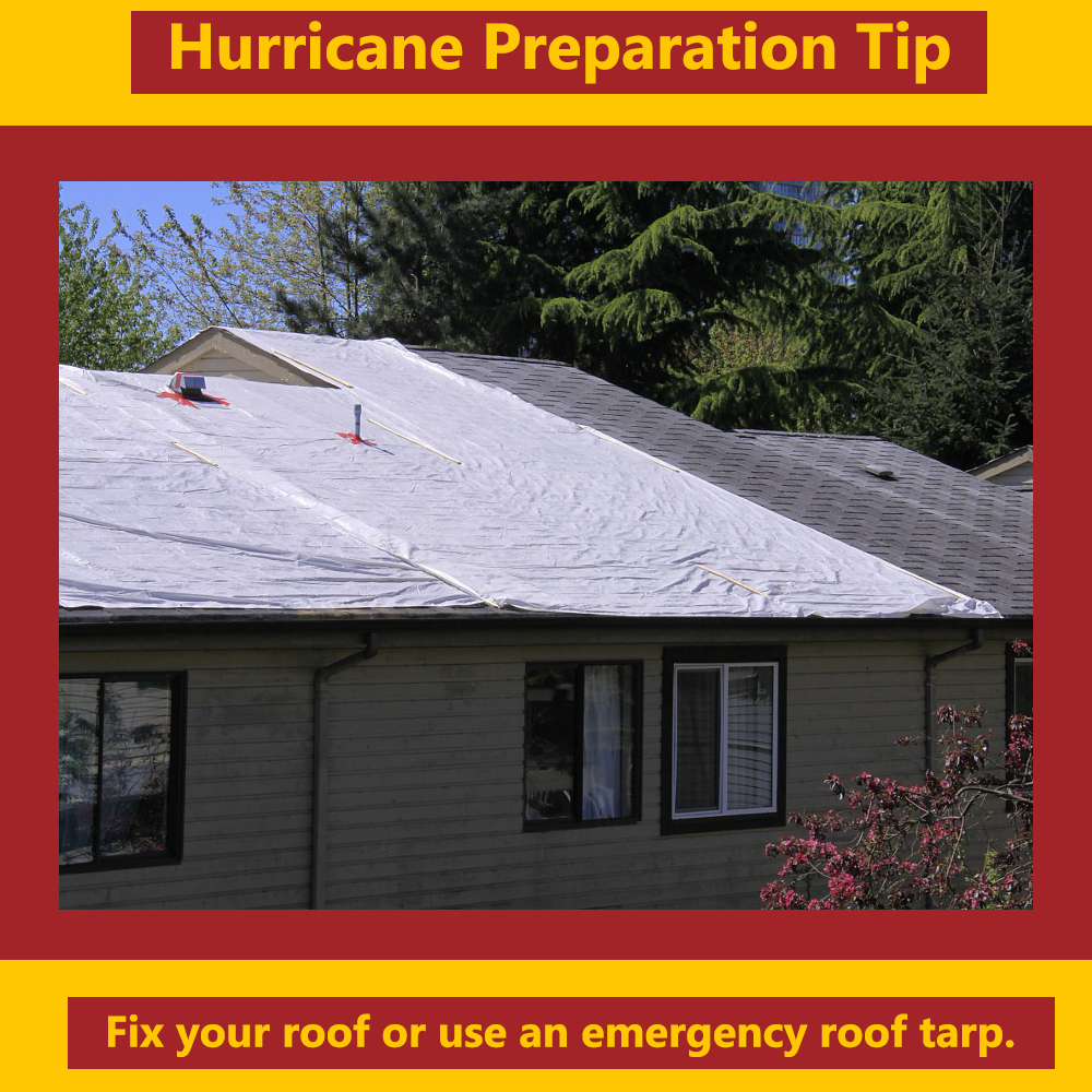 Fix your roof or use an emergency roof tarp